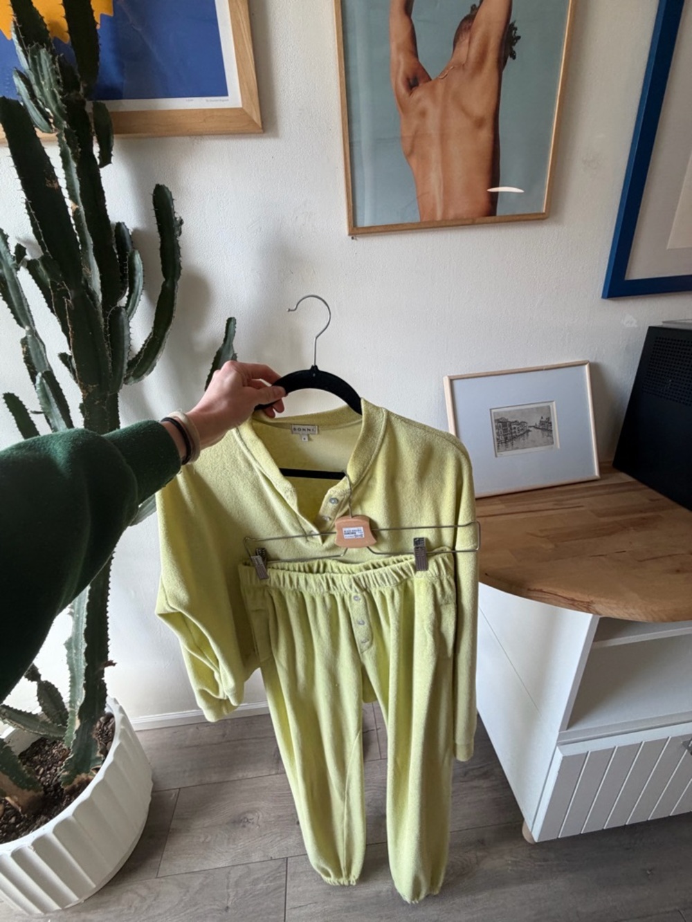 DONNI. Lemon Green Cozy Sweater Set